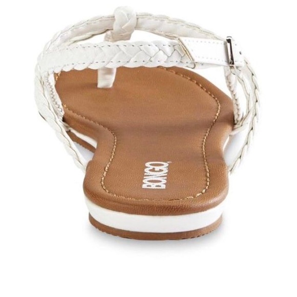 Bongo Ginger White Braided Flat Thong Sandals NWT - Picture 3 of 9